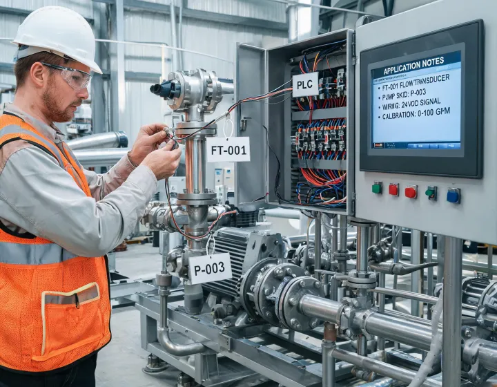Sensor integration on an industrial pump skid